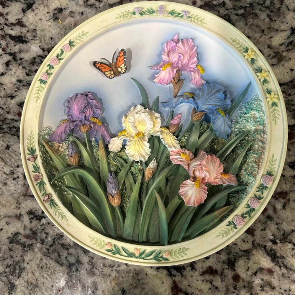 Vintage Bradford Exchange Floral Plate. The first issue of "Lena Liu's
